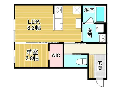 STANDARD2(1LDK/2階)の間取り写真