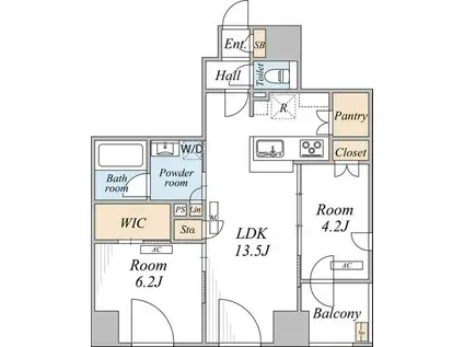 THE MAYFAIR(2LDK/12階)の間取り写真