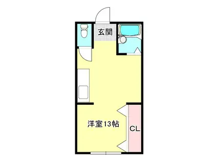 ヴィラ守山(ワンルーム/2階)の間取り写真