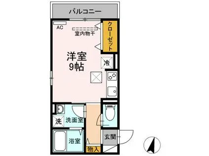 リベラみすず(ワンルーム/1階)の間取り写真