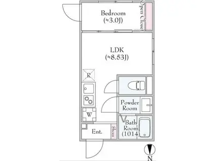 ラクシス柳沢(1LDK/1階)の間取り写真