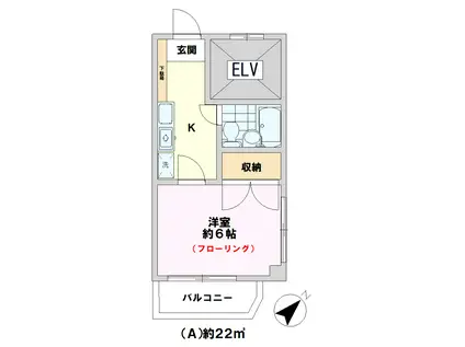 タシロビル(1K/3階)の間取り写真