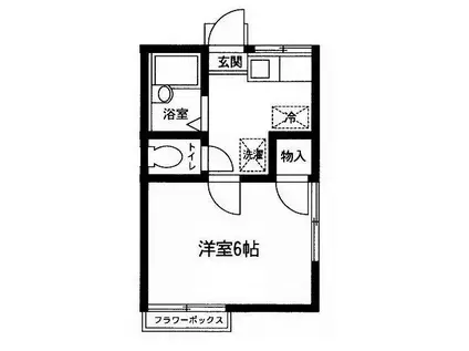 アルス旭ヶ丘(1K/1階)の間取り写真