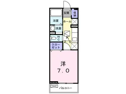 ユートピーメゾン(1K/1階)の間取り写真