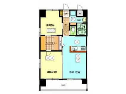 ルネス宇品神田(2LDK/5階)の間取り写真