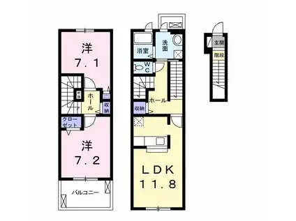パルムドール(2LDK/2階)の間取り写真