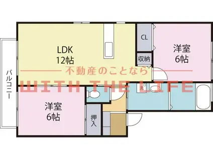 ステーションハイツ大善寺II(2LDK/2階)の間取り写真