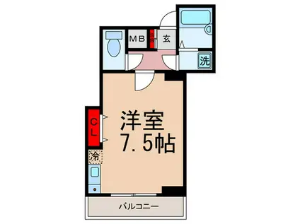 パークフィールド(ワンルーム/2階)の間取り写真