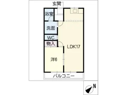 プルミエール平針(1LDK/2階)の間取り写真