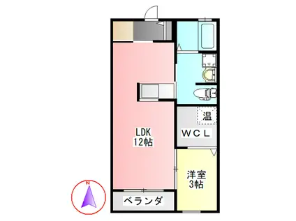 コミーテ六条(1LDK/2階)の間取り写真