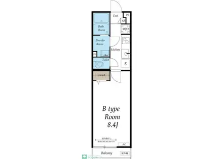 リブリ・アイネ(1K/2階)の間取り写真