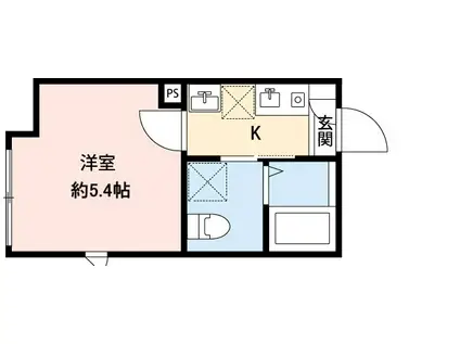 ホワイトパレット品川二葉II(1K/1階)の間取り写真