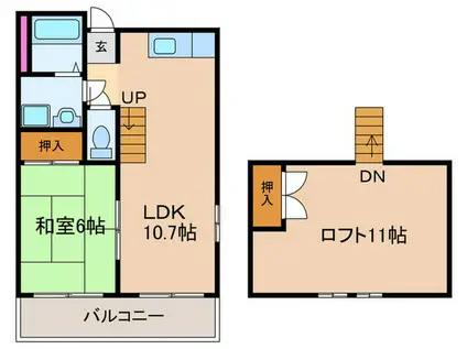 OWLS塚本(1LDK/3階)の間取り写真