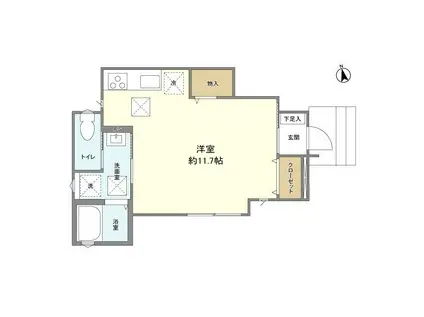 LUNAFORT(ワンルーム/1階)の間取り写真