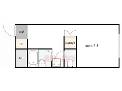サンプレイス明石(1K/1階)の間取り写真