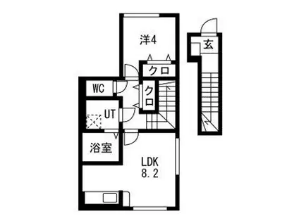 アクア・フィオーレ天童(1LDK/2階)の間取り写真