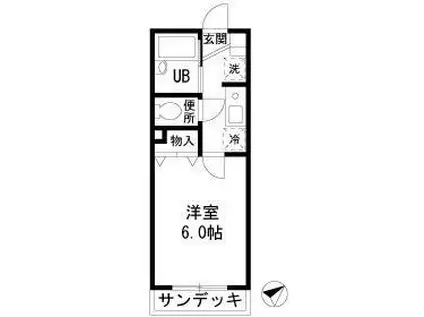 テスタ東小松川(1K/1階)の間取り写真