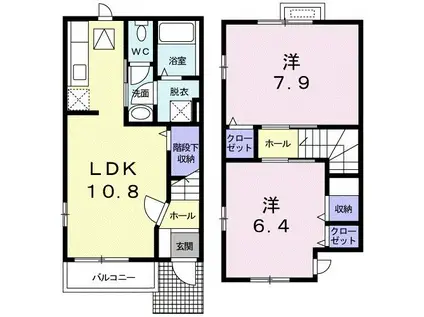 ル・クール(2LDK/1階)の間取り写真