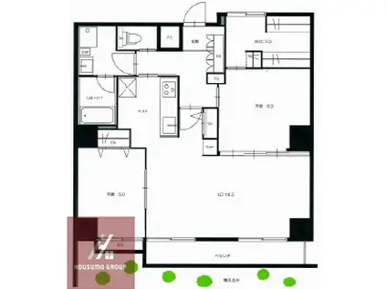 シャインウェル丸央2166(2LDK/2階)の間取り写真