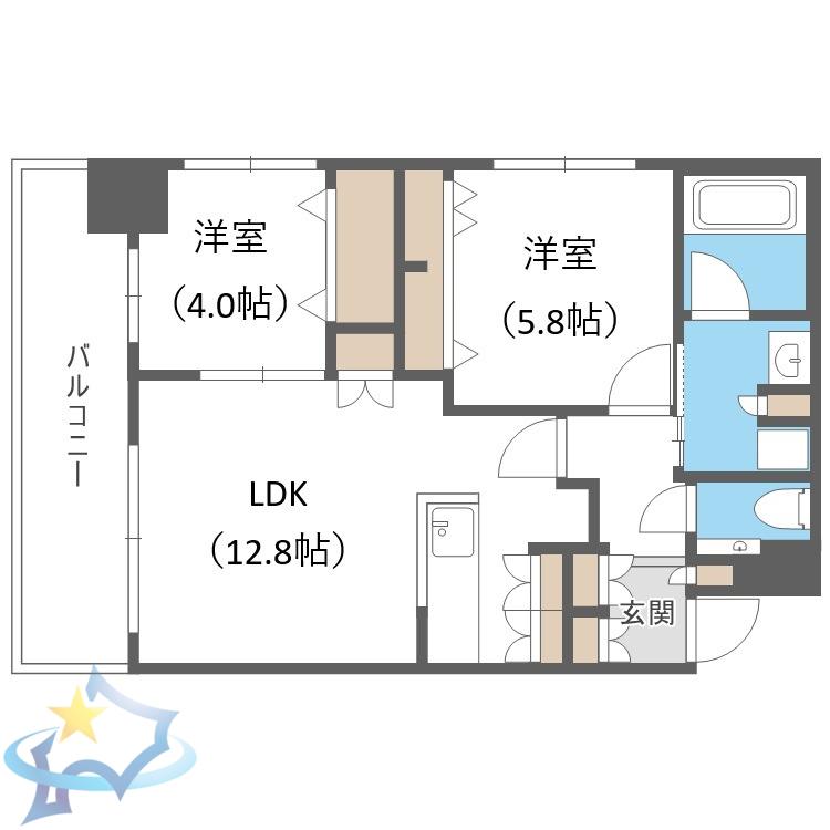 MJ SQUARE KOTONI(2LDK/3階)の間取り写真