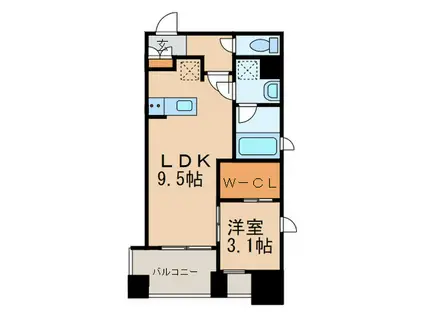 ブラン・スタイル博多(1LDK/3階)の間取り写真