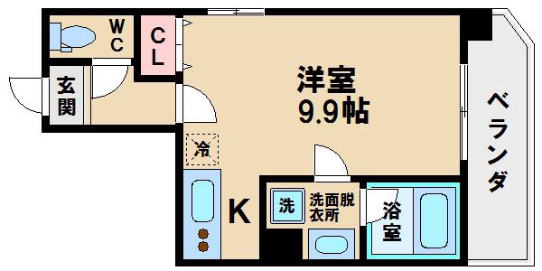 ラシーヌ阿倍野(ワンルーム/5階)の間取り写真