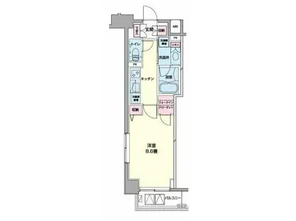 プライムアーバン日本橋浜町(1K/8階)の間取り写真