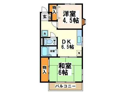 コーポエムユウ 当社管理物件(2DK/1階)の間取り写真