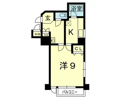 プレザント新屋敷(1K/7階)の間取り写真