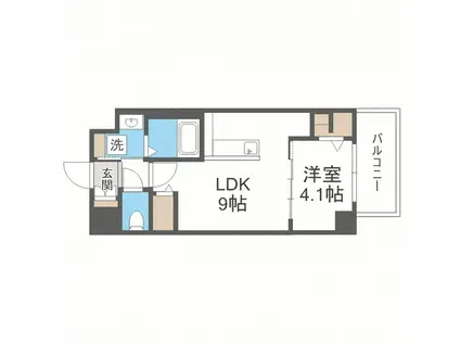 LIBRA井尻(1LDK/5階)の間取り写真