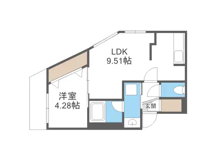 ラ・シュエット札幌駅(1LDK/3階)の間取り写真