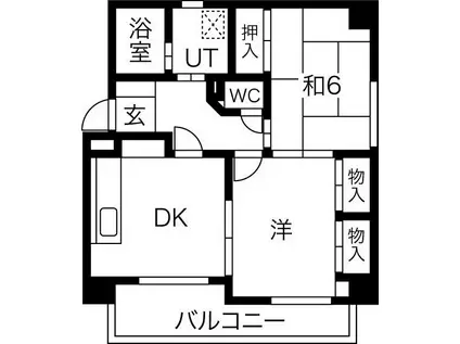 レインボー尾頭橋II(2DK/7階)の間取り写真