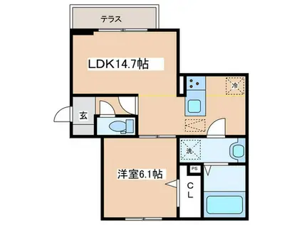 グラナーデ貫井(1LDK/3階)の間取り写真