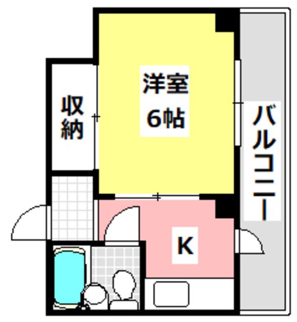 岩井ビル(1K/3階)の間取り写真