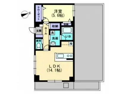 カサ・グランデ(1LDK/7階)の間取り写真