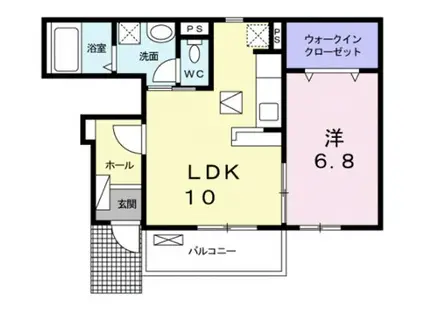 DKII(1LDK/1階)の間取り写真