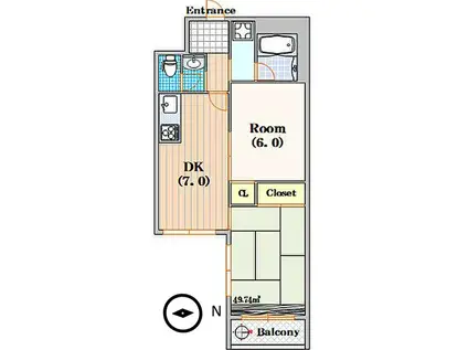 エーデルブルグ(2LDK/10階)の間取り写真