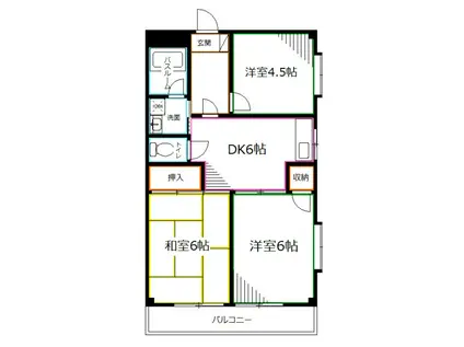 RALLYマンション(3DK/2階)の間取り写真