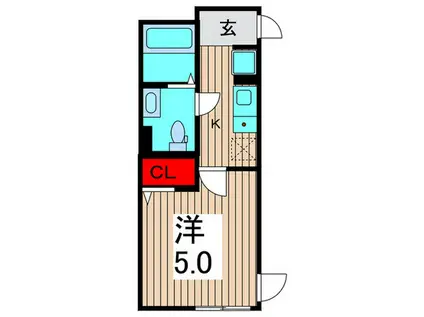 IXO東和(1K/1階)の間取り写真