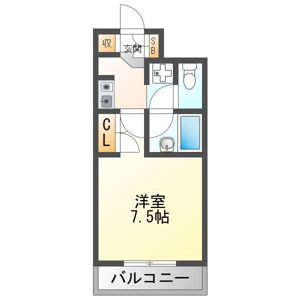 パレエスポワール三国(1K/3階)の間取り写真