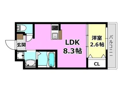 リアコート千里丘I ノース(1LDK/3階)の間取り写真