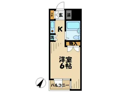 ベルエポック松木(1K/4階)の間取り写真