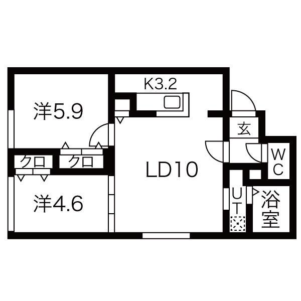 ブランシャールSAPPORO STATION ウエスト(2LDK/5階)の間取り写真