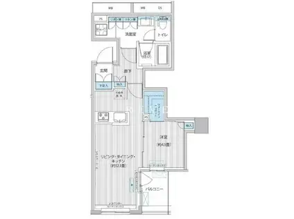 RODIA日本橋茅場町(1LDK/5階)の間取り写真