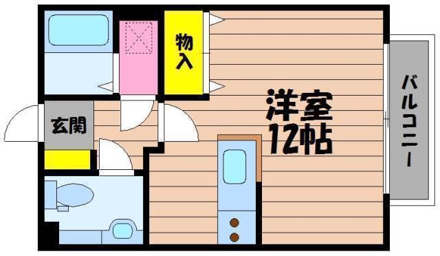 クラスタ玉島III(ワンルーム/1階)の間取り写真