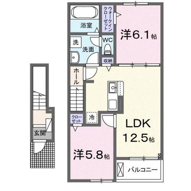 グランノーブル(2LDK/2階)の間取り写真