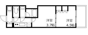 GENOVIA世田谷桜(2K/3階)の間取り写真