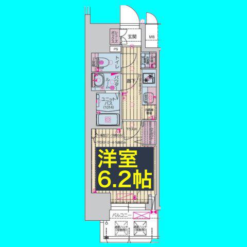プレサンスTHE大須観音(1K/13階)の間取り写真