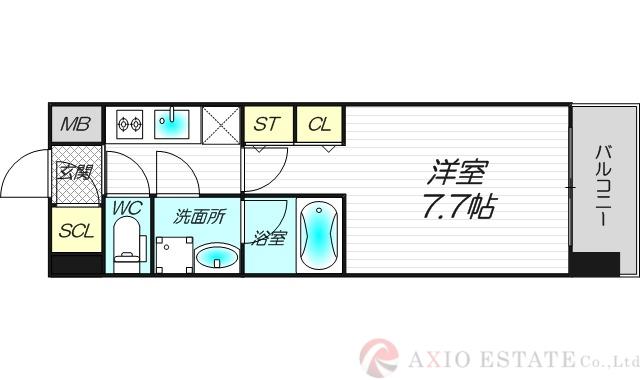 スプランディッド三国I(1K/3階)の間取り写真