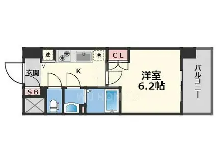 エス・キュート梅田東(1K/12階)の間取り写真